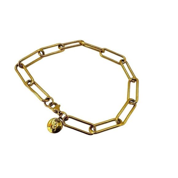 Gold tone link bracelet - Picture 1 of 7